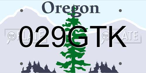 029GTK Oregon License Plate