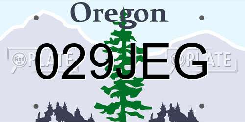 029JEG Oregon License Plate