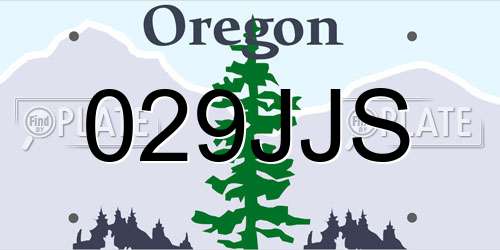 029JJS Oregon License Plate