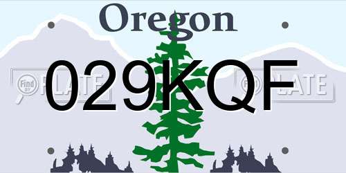 029KQF Oregon License Plate