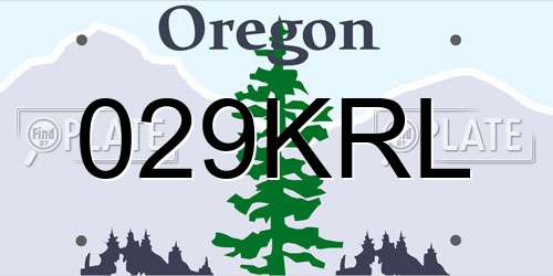 029KRL Oregon License Plate
