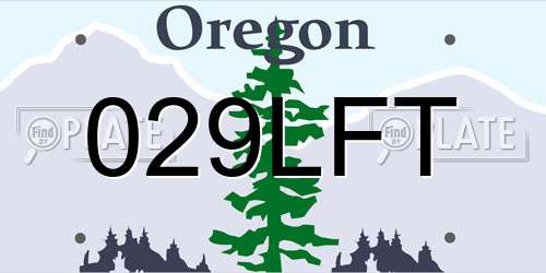 029LFT Oregon License Plate