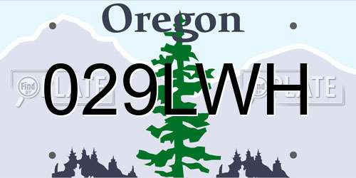 029LWH Oregon License Plate