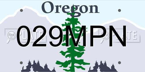 029MPN Oregon License Plate