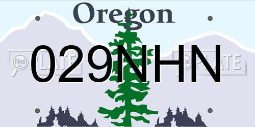 029NHN Oregon License Plate