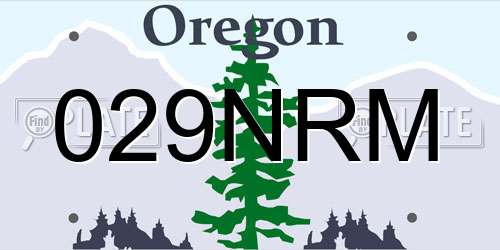 029NRM Oregon License Plate