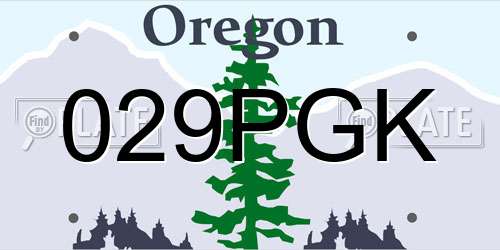 029PGK Oregon License Plate