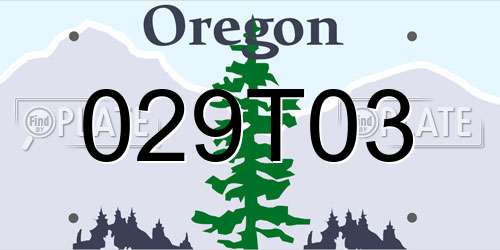 029T03 Oregon License Plate