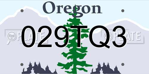 029TQ3 Oregon License Plate