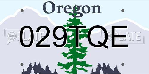 029TQE Oregon License Plate