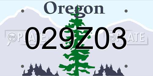 029Z03 Oregon License Plate