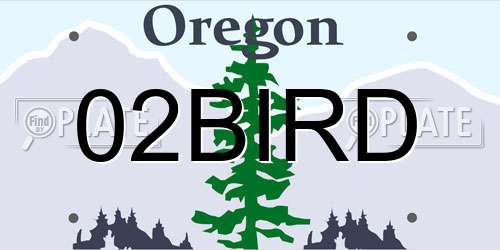 02BIRD Oregon License Plate