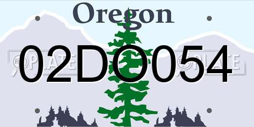 02DO054 Oregon License Plate