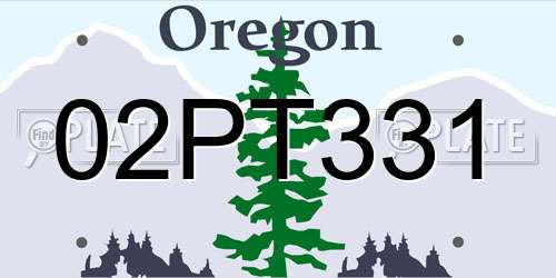 02PT331 Oregon License Plate