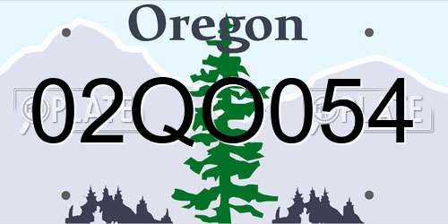 02QO054 Oregon License Plate