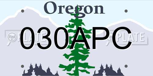 030APC Oregon License Plate