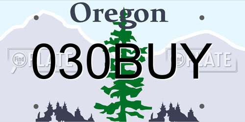 030BUY Oregon License Plate