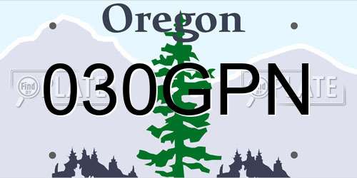 030GPN Oregon License Plate