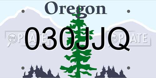 030JJQ Oregon License Plate