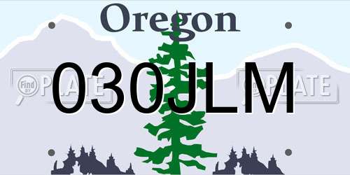 030JLM Oregon License Plate