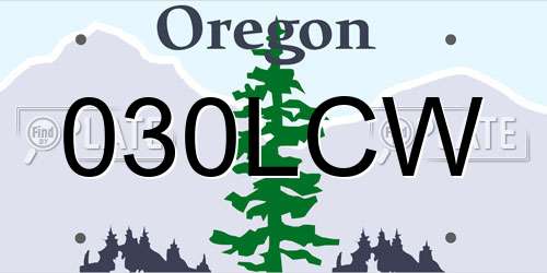 030LCW Oregon License Plate