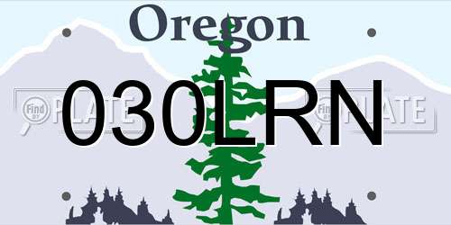 030LRN Oregon License Plate