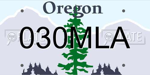 030MLA Oregon License Plate