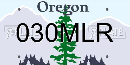 030MLR Oregon License Plate