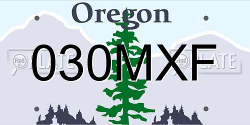 030MXF Oregon License Plate