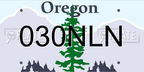 030NLN Oregon License Plate
