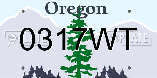 0317WT Oregon License Plate