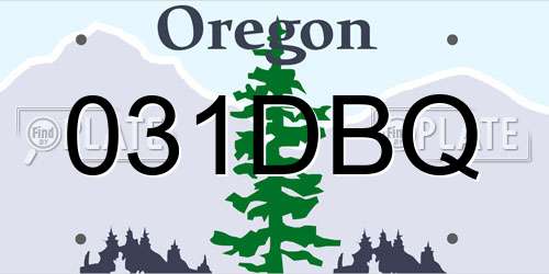 031DBQ Oregon License Plate