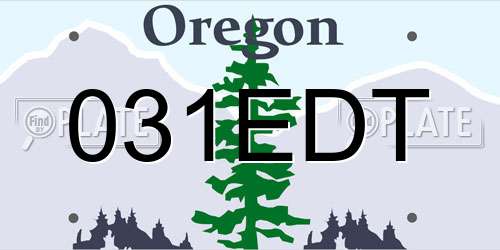 031EDT Oregon License Plate