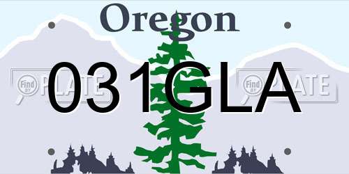 031GLA Oregon License Plate