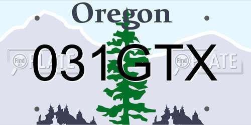 031GTX Oregon License Plate