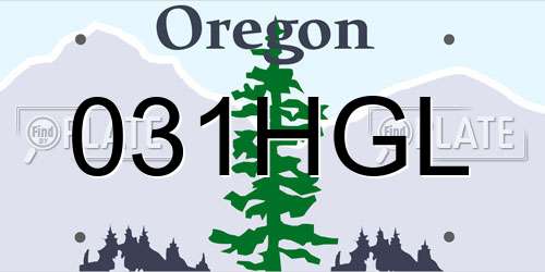 031HGL Oregon License Plate