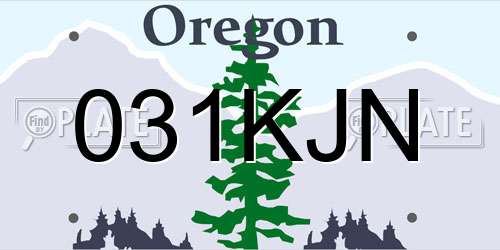 031KJN Oregon License Plate