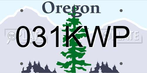 031KWP Oregon License Plate