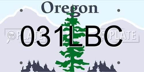 031LBC Oregon License Plate