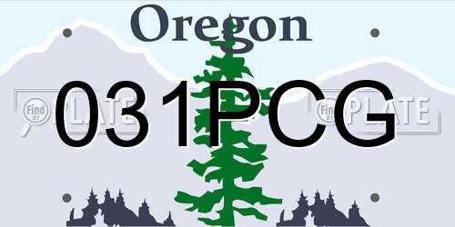 031PCG Oregon License Plate