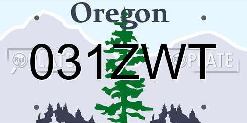031ZWT Oregon License Plate