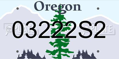 03222S2 Oregon License Plate