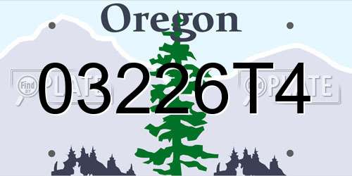 03226T4 Oregon License Plate