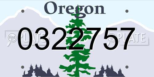 0322757 Oregon License Plate