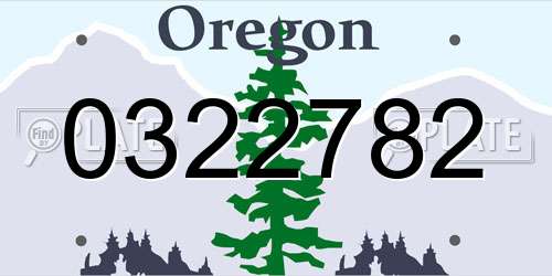0322782 Oregon License Plate