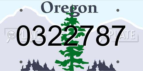 0322787 Oregon License Plate
