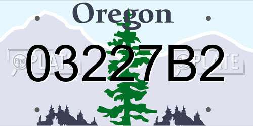 03227B2 Oregon License Plate