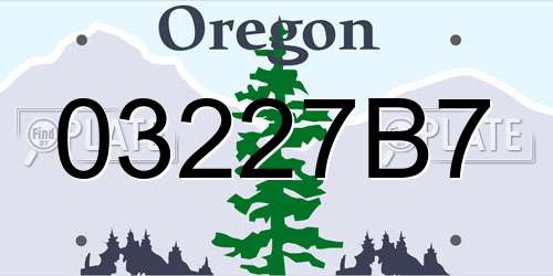 03227B7 Oregon License Plate
