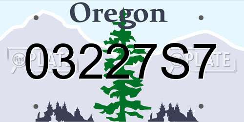 03227S7 Oregon License Plate