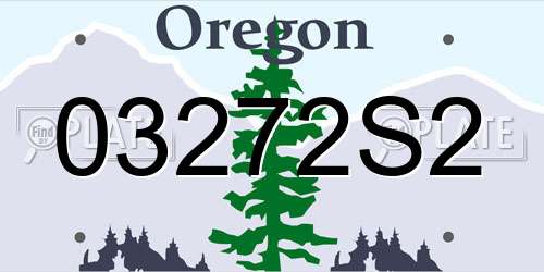 03272S2 Oregon License Plate
